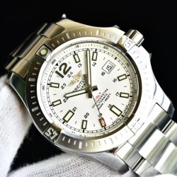 Breitling-Colt 44mm Chronograph Automatic SS/SS White/Stk GF A7750