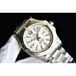 Breitling-Colt 44mm Chronograph Automatic SS/SS White/Stk GF A7750