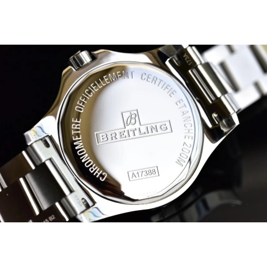 Breitling-Colt 44mm Chronograph Automatic SS/SS White/Stk GF A7750