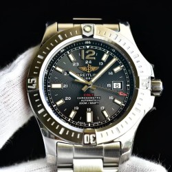 Breitling-Colt 44mm Chronograph Automatic SS/SS Black/Stk GF A7750