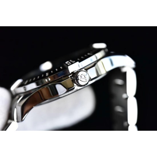 Breitling-Colt 44mm Chronograph Automatic SS/SS Black/Stk GF A7750