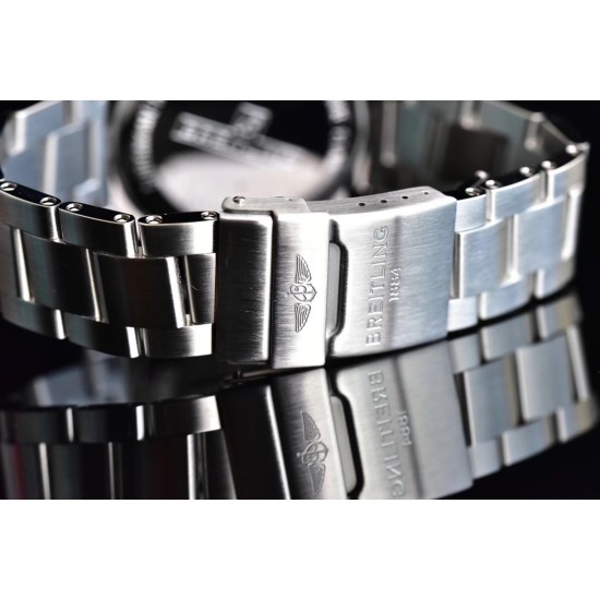 Breitling-Colt 44mm Chronograph Automatic SS/SS Black/Stk GF A7750