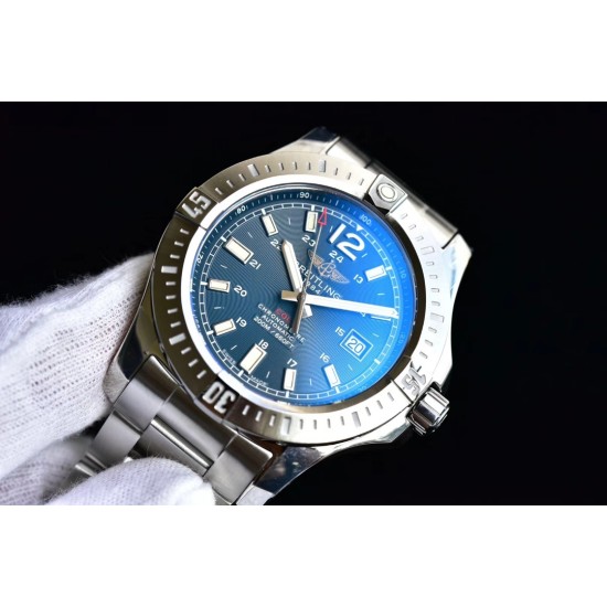 Breitling-Colt 44mm Chronograph Automatic SS/SS Blue/Stk GF A7750