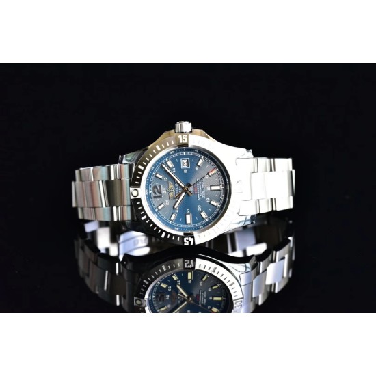 Breitling-Colt 44mm Chronograph Automatic SS/SS Blue/Stk GF A7750