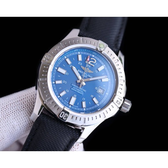 Breitling-Colt 41mm Chronograph Automatic SS/LE Blue/Stk TRF A7750