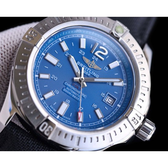 Breitling-Colt 41mm Chronograph Automatic SS/LE Blue/Stk TRF A7750