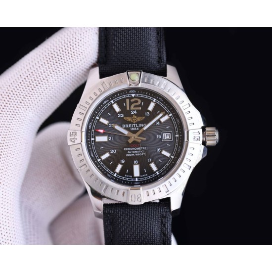 Breitling-Colt 41mm Chronograph Automatic SS/LE Black/Stk TRF A7750