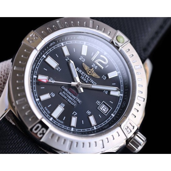 Breitling-Colt 41mm Chronograph Automatic SS/LE Black/Stk TRF A7750