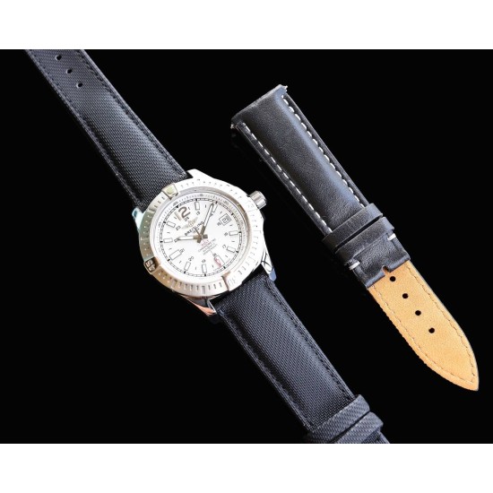 Breitling-Colt 41mm Chronograph Automatic SS/LE White/Stk TRF A7750