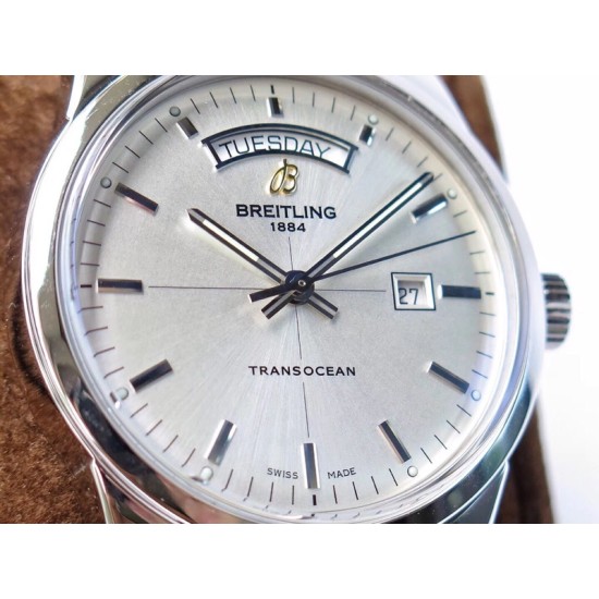 Breitling-Transocean Day Date SS/LE White V7F Asia 2824