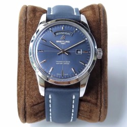 Breitling-Transocean Day Date SS/LE Blue V7F Asia 2824