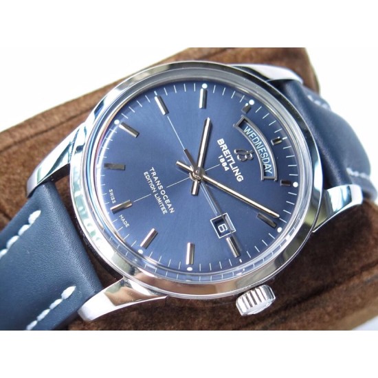 Breitling-Transocean Day Date SS/LE Blue V7F Asia 2824