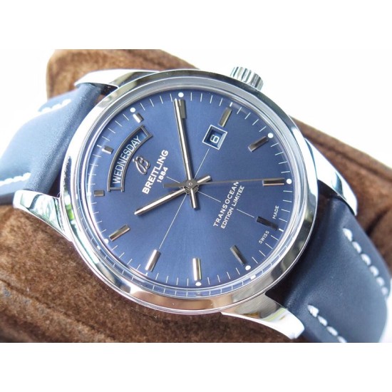 Breitling-Transocean Day Date SS/LE Blue V7F Asia 2824