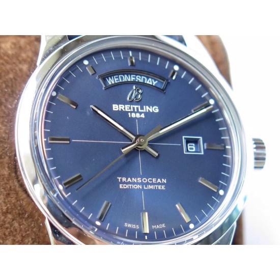 Breitling-Transocean Day Date SS/LE Blue V7F Asia 2824