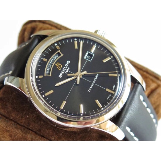 Breitling-Transocean Day Date SS/LE Black V7F Asia 2824