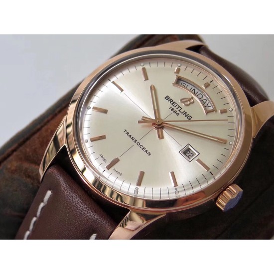 Breitling-Transocean Day Date RG/LE White V7F Asia 2824