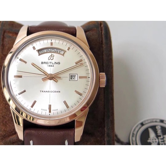 Breitling-Transocean Day Date RG/LE White V7F Asia 2824