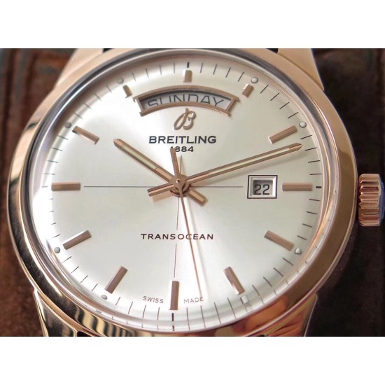 Breitling-Transocean Day Date RG/LE White V7F Asia 2824