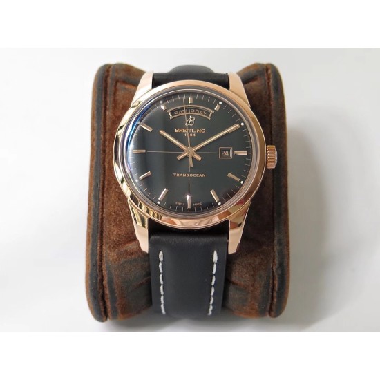 Breitling-Transocean Day Date RG/LE Black V7F Asia 2824