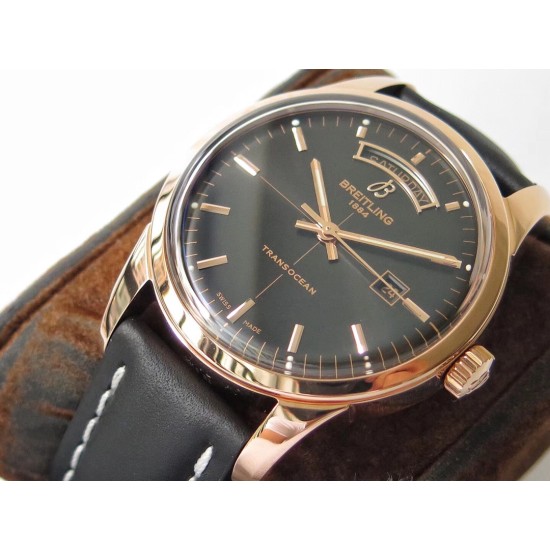 Breitling-Transocean Day Date RG/LE Black V7F Asia 2824