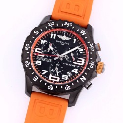 Breitling-Professional Chronograph PVD Black Dial On Orange Strap Swiss Quartz
