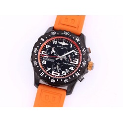 Breitling-Professional Chronograph PVD Black Dial On Orange Strap Swiss Quartz