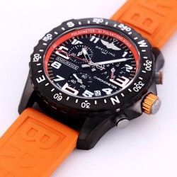 Breitling-Professional Chronograph PVD Black Dial On Orange Strap Swiss Quartz