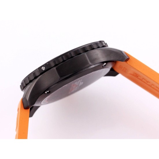 Breitling-Professional Chronograph PVD Black Dial On Orange Strap Swiss Quartz