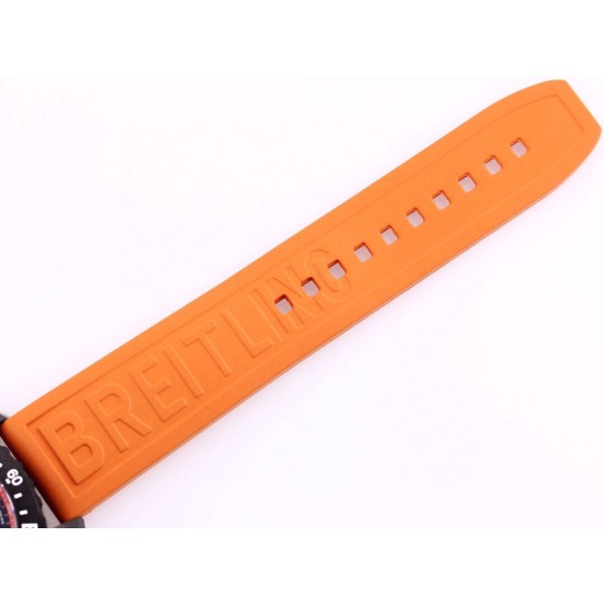 Breitling-Professional Chronograph PVD Black Dial On Orange Strap Swiss Quartz