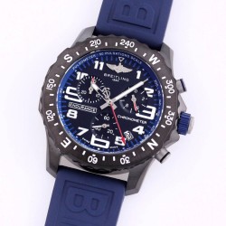 Breitling-Professional Chronograph PVD Black Dial On Blue Strap Swiss Quartz