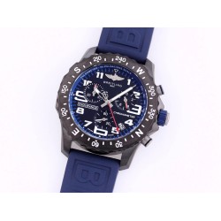 Breitling-Professional Chronograph PVD Black Dial On Blue Strap Swiss Quartz
