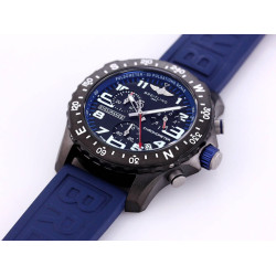 Breitling-Professional Chronograph PVD Black Dial On Blue Strap Swiss Quartz