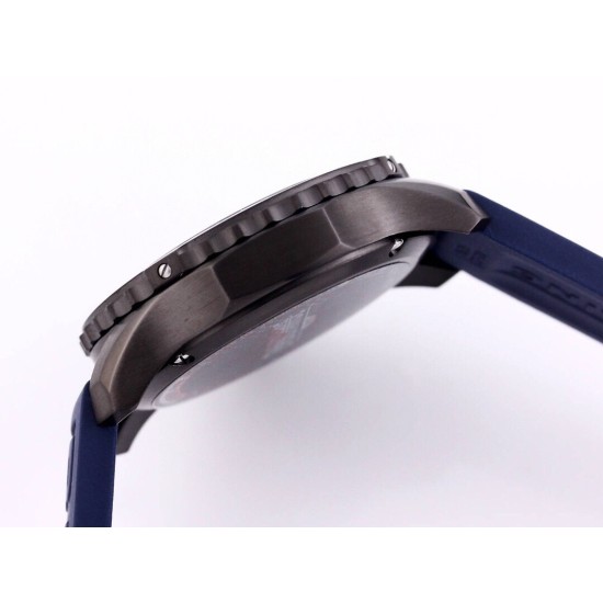 Breitling-Professional Chronograph PVD Black Dial On Blue Strap Swiss Quartz