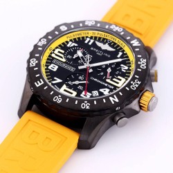 Breitling-Professional Chronograph PVD Black Dial On Yellow Strap Swiss Quartz