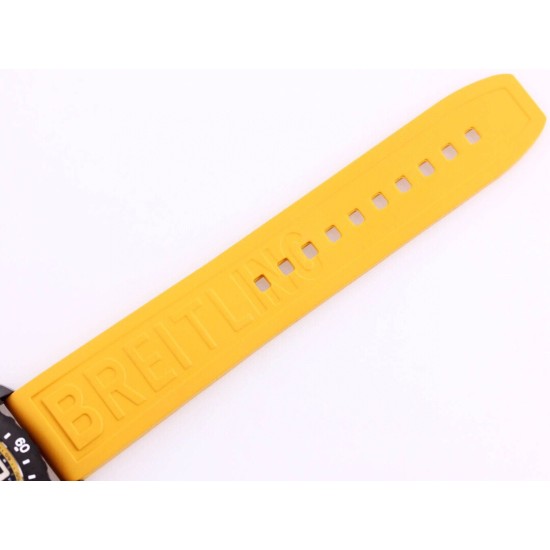 Breitling-Professional Chronograph PVD Black Dial On Yellow Strap Swiss Quartz