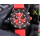 Breitling-Professional Chronograph PVD Black Dial On Red Strap Swiss Quartz