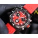Breitling-Professional Chronograph PVD Black Dial On Red Strap Swiss Quartz