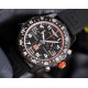 Breitling-Professional Chronograph PVD Black Dial On Red Strap Swiss Quartz