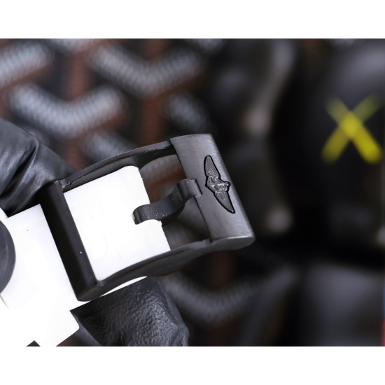 Breitling-Professional Chronograph PVD Black Dial On White Strap Swiss Quartz