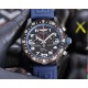 Breitling-Professional Chronograph PVD Black Dial On White Strap Swiss Quartz