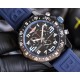 Breitling-Professional Chronograph PVD Black Dial On White Strap Swiss Quartz