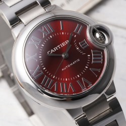 Cartier-Ballon Bleu De Cartier 33mm SS/SS Red Dial AF NH05