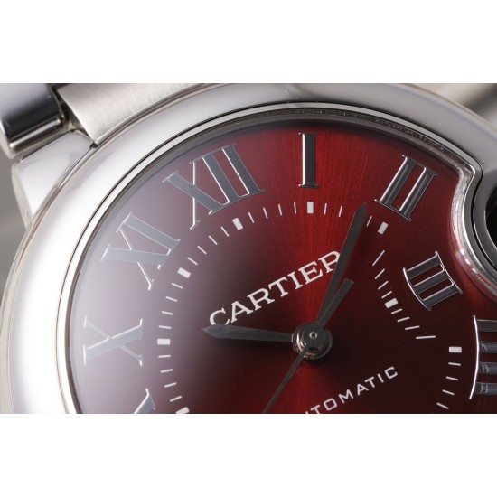 Cartier-Ballon Bleu De Cartier 33mm SS/SS Red Dial AF NH05