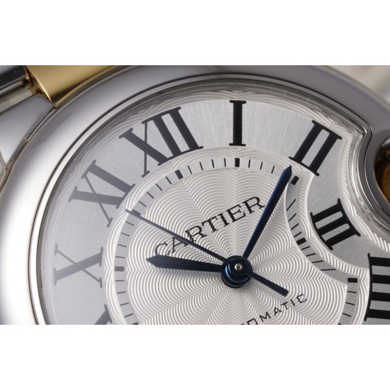 Cartier-Ballon Bleu De Cartier 33mm YG/SS White/Rmn AF NH05