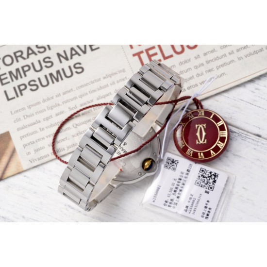 Cartier-Ballon Bleu De Cartier 33mm YG/SS White/Rmn AF NH05