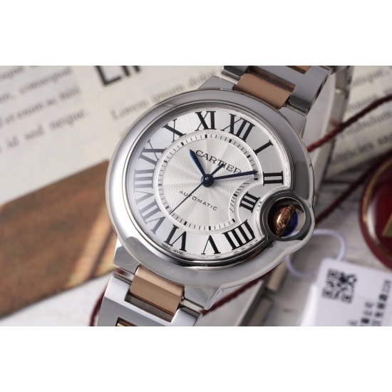 Cartier-Ballon Bleu De Cartier 33mm RG/SS White Dial AF NH05