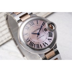 Cartier-Ballon Bleu De Cartier 33mm RG/SS Pink Mop Dial AF NH05