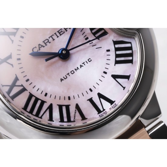 Cartier-Ballon Bleu De Cartier 33mm RG/SS Pink Mop Dial AF NH05