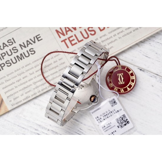 Cartier-Ballon Bleu De Cartier 33mm RG/SS Pink Mop Dial AF NH05