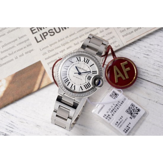 Cartier-Ballon Bleu De Cartier 33mm Dia SS/SS White Dial AF NH05